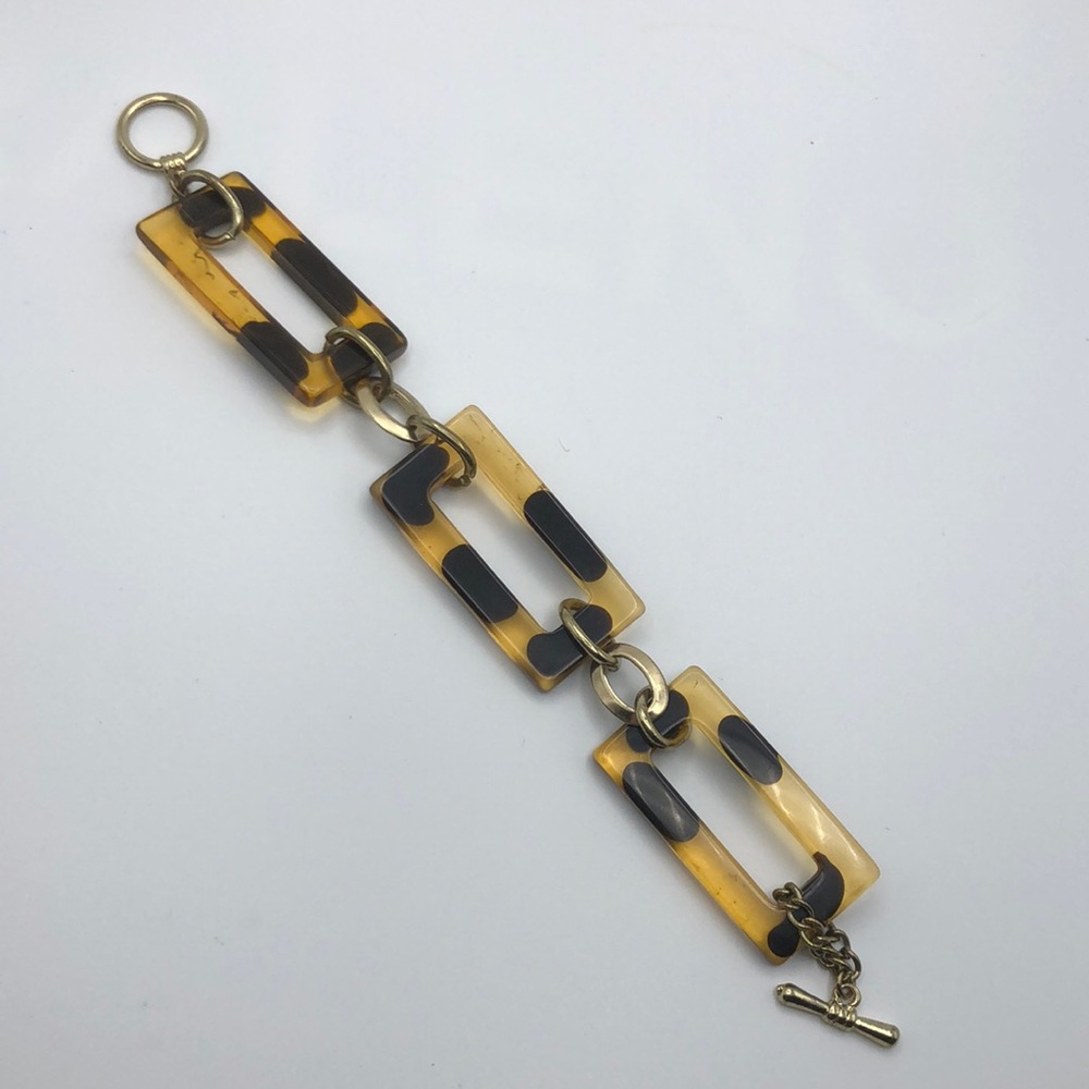 Tortoise Gold Tone Acrylic Transparent Bracelet